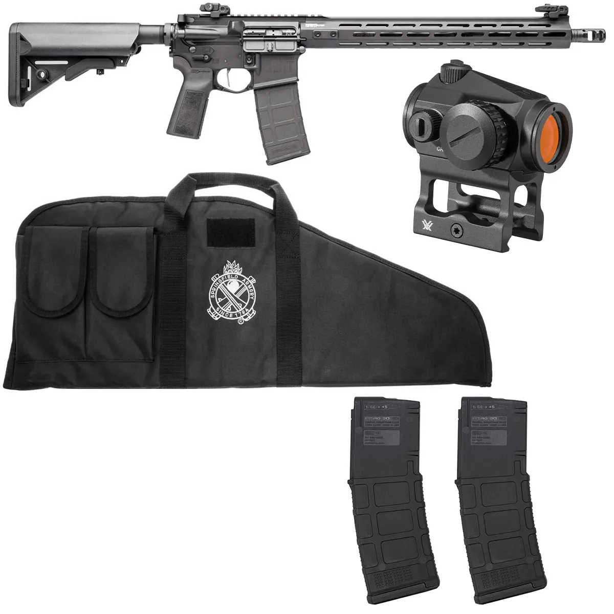 Springfield Armory SAINT Victor 223/5.56 AR-15 Rifle w/ Free! Red Dot and 2 Mags Gear Up Package