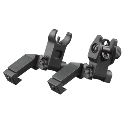 AIM Sports MT45FS AR-15 Low Profile 45 Degree Front and Rear Flip Up Sights Aluminum Black