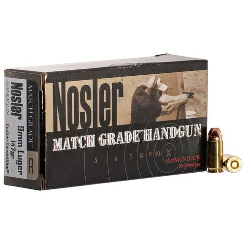Nosler 51286 Match Grade 9mm Luger 124 gr Jacketed Hollow Point