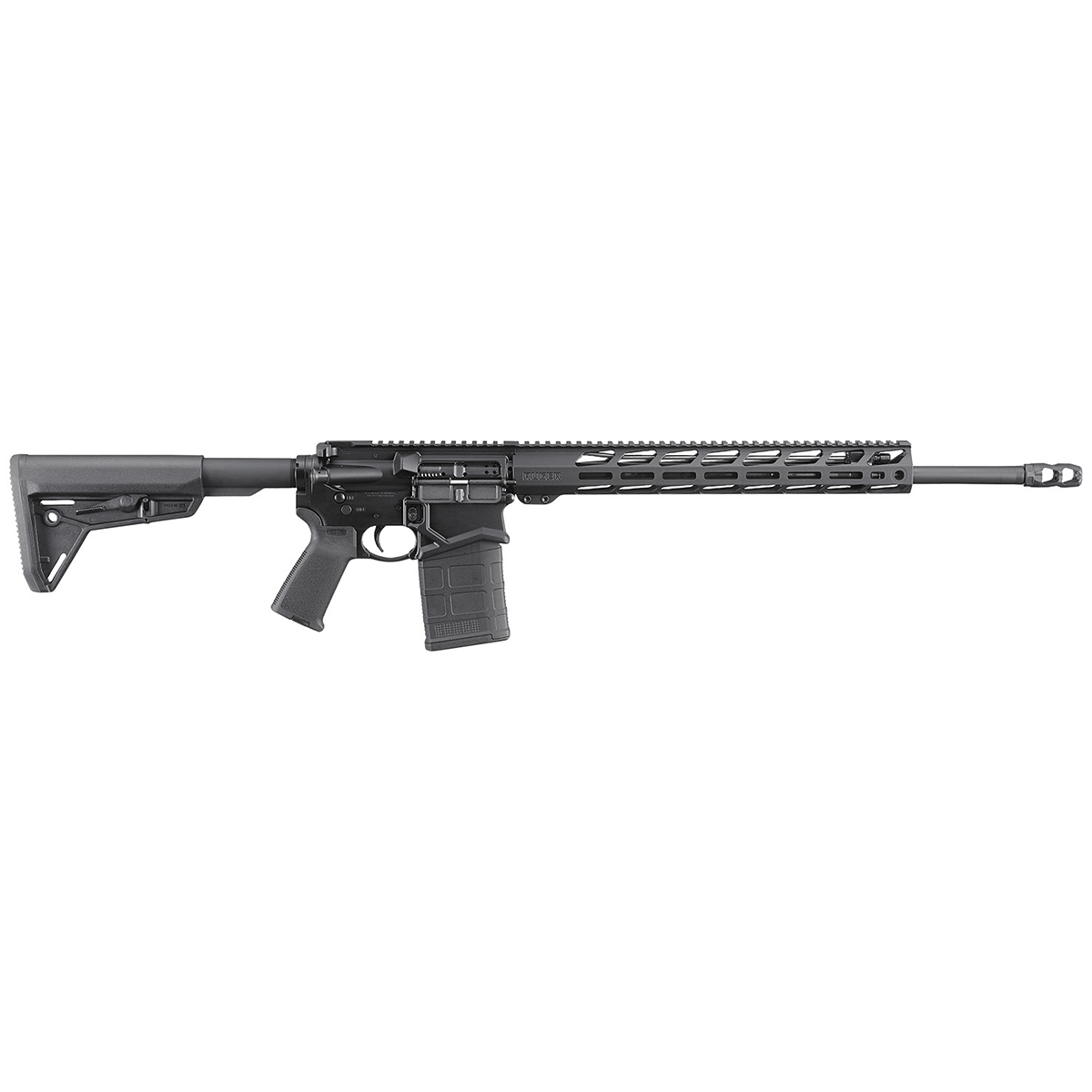 Ruger 5611 SFAR 308 Win 20" 20+1, Black, Magpul Stock & Grip, Muzzle Brake-736676056118 Right