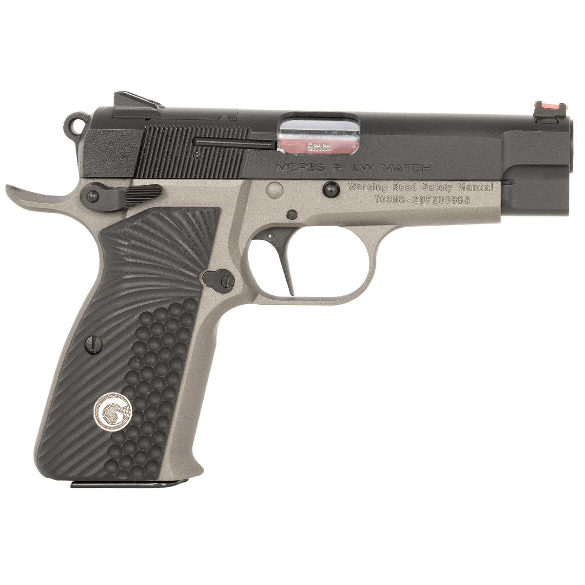 EAA GIRSAN 390432 MCP 35 PI Lightweight Compact Frame 9mm Luger 15+1, 3.88" Stainless Steel Barrel, Matte Black Optic Ready/Serrated Steel Slide, Tungsten Gray Cerakote w/Black Controls Aluminum Frame w/Beavertail, Ambidextrous