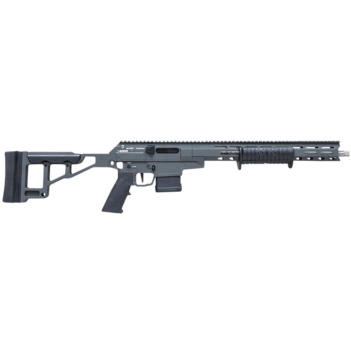 Citadel CITTPN223GRY Taipan X Pump Action 223 Wylde 10+1 16.50 Stainless  Threaded, Dark Gray, M-Lok Handguard, Chassis with Skeletonized Stock, A2  Style Grip, Flat-Face Trigger