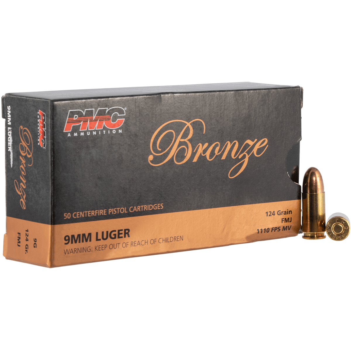 9mm Luger 124 Grain Total Metal Case Brass Cased Centerfire Pistol