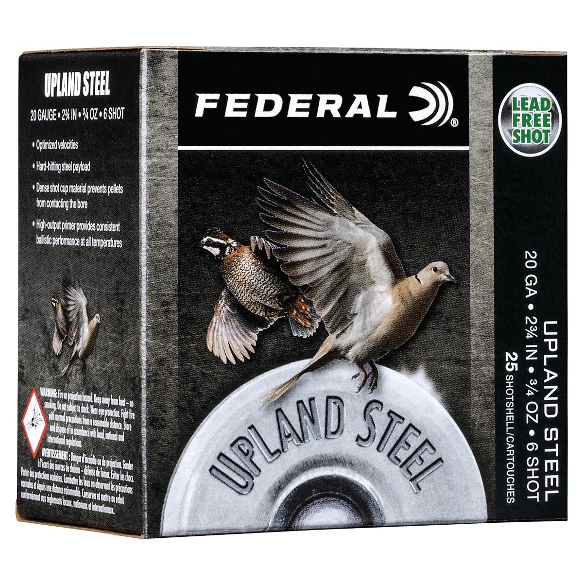 Federal USH206 Upland Field & Range 20 Gauge 2.75" 3/4 oz 6 Shot 25 Per Box/ 10 Case